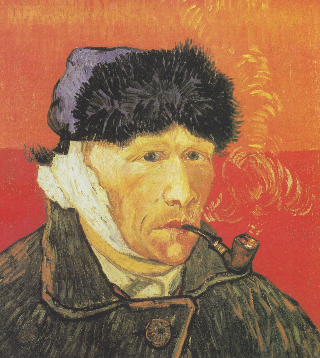 Self-portrait with bandaged ear and pipe, Vincent Van Gogh